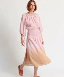 OSS Barrie Dip Dye Smocked Dress Loungewear