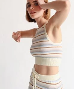 OSS Melodie Striped Crop Top